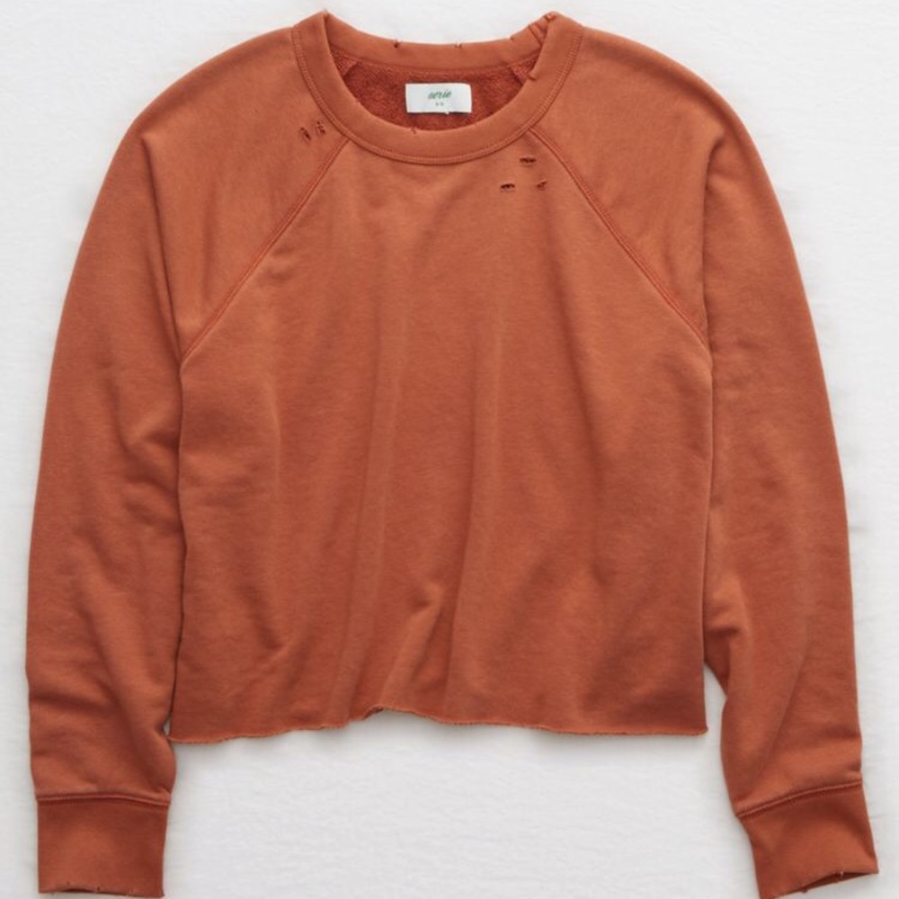 Aerie distressed crew sweatshirt